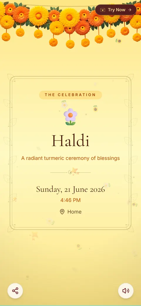 Haldi Act invitation design preview